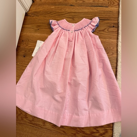 Southern Sunshine The Swordfish Smocked Light Pink Gingham Bishop Dress NWT - Picture 10 of 10